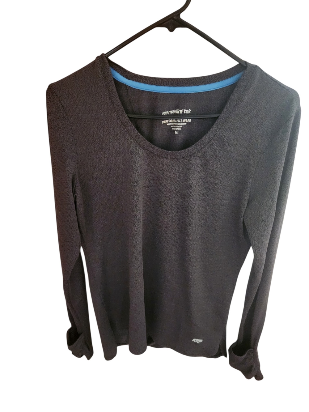 Marika Tek Black Performance Top with Blue Trim